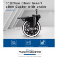 3" Roller PU transparent for office chair